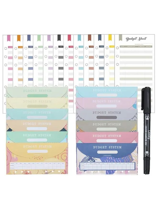 1 Set A6 Expense Tracker Budget Sheets Zipper Cash Envelopes Pen Budget Planning System - Image 1